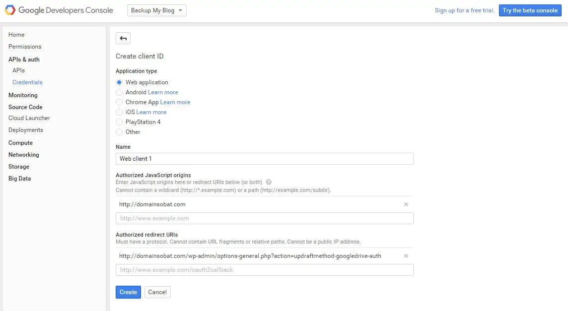 UpdraftPlus - GDrive Setup3